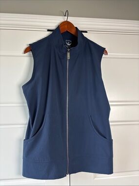 Navy Sleeveless Zip-Front Vest by Zenergy by Chico’s
